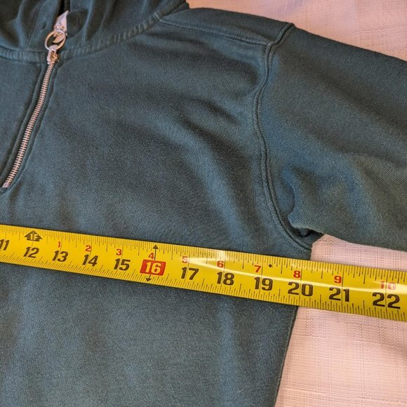 Victoria's Secret PINK Forest Green Quarter Zip Hooded Sweater - Picture 4 of 9